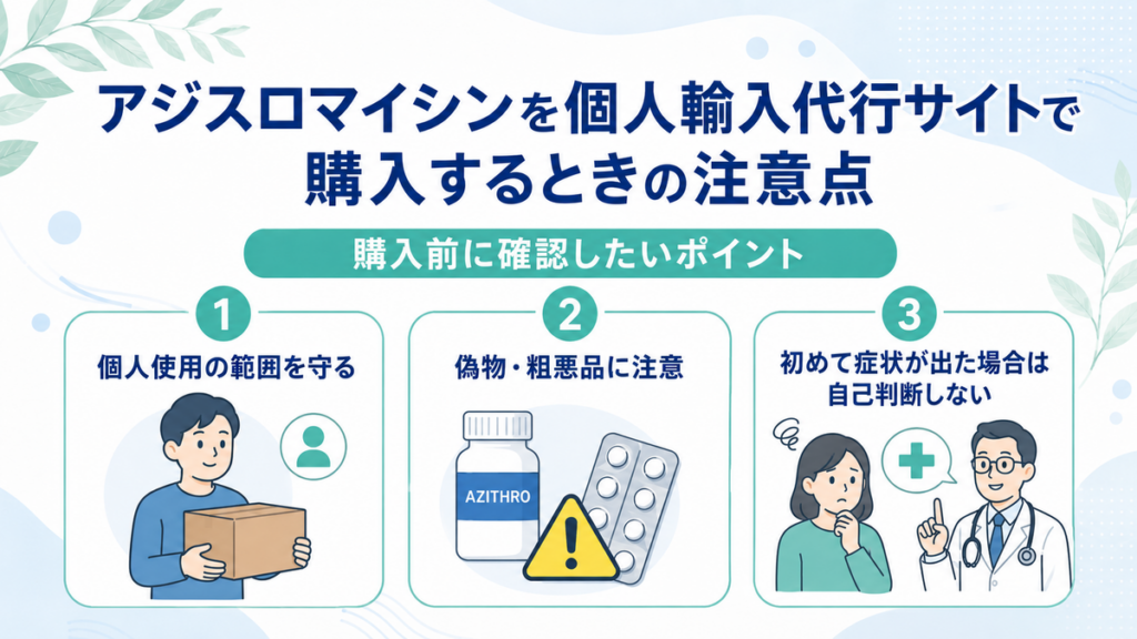 アジスロマイシンを個人輸入代行サイトで購入するときの注意点
