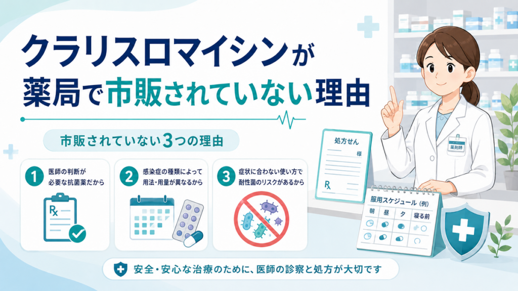 クラリスロマイシンが薬局で市販されていない理由