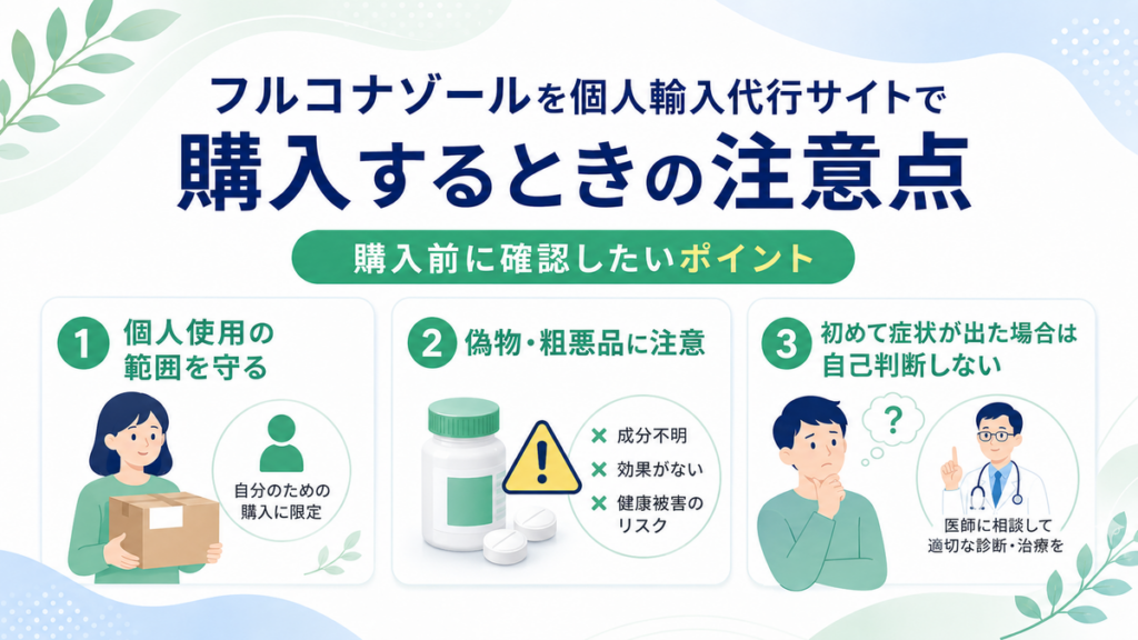 フルコナゾールを個人輸入代行サイトで購入するときの注意点